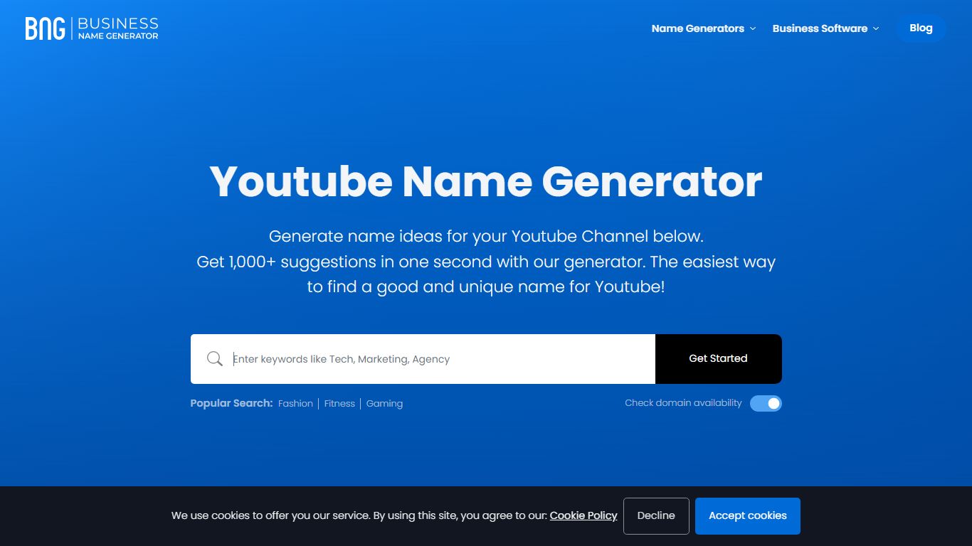 Youtube Name Generator + (Instant Availability Check)